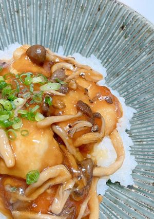 しめじと鶏むねのぽん酢あんかけ丼-レシピのメイン写真