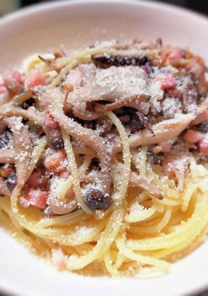 ４種のキノコとベーコンのペペロンチーノ-レシピのメイン写真