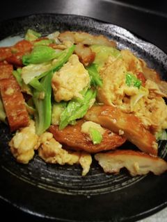 薩摩揚げとキャベツの卵とじ!-レシピのメイン写真