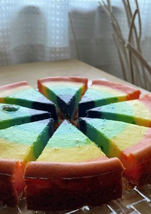 レインボーチーズケーキ-レシピのメイン写真