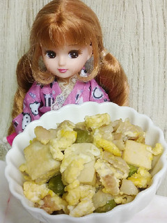 リカちゃん♡豚肉えんどう豆高野豆腐煎り卵-レシピのメイン写真