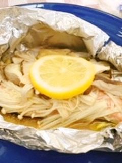 鮭とあわび茸のホイル焼き-レシピのメイン写真