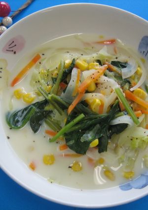 せんぎり野菜の豆乳スープ-レシピのメイン写真