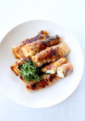 巻いたら焼くだけ【絹揚げの味噌豚巻き】-レシピのメイン写真