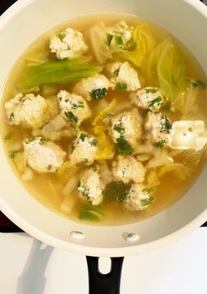 鶏ひき肉　しょうが　さっぱりスープ-レシピのメイン写真