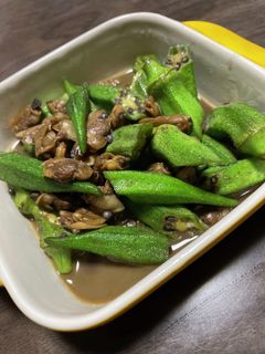 冷凍むきあさりとオクラの炒め物-レシピのメイン写真