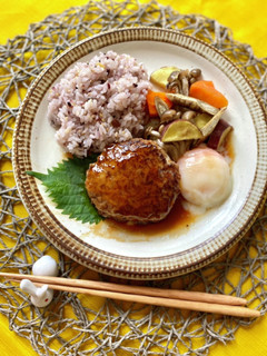 秋野菜*照り焼きハンバーグプレート-レシピのメイン写真