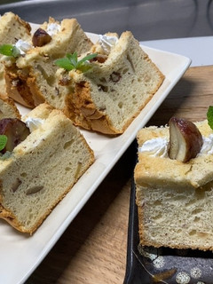 栗の渋皮煮のシフォンケーキ 美味しい!-レシピのメイン写真