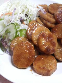 山芋(長芋)の醤油バター焼き♪-レシピのメイン写真