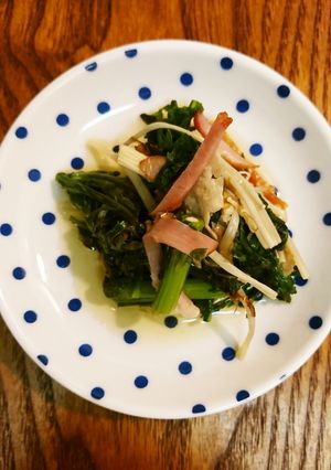 春菊のえのきベーコンおひたし-レシピのメイン写真
