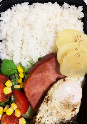 糖尿旦那ハムステーキ弁当-レシピのメイン写真