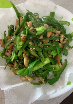 鶏皮ピーマン-レシピのメイン写真