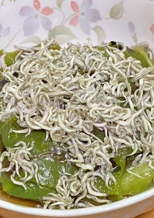 ジャンボピーマンの素焼き・ちりめんポン酢-レシピのメイン写真