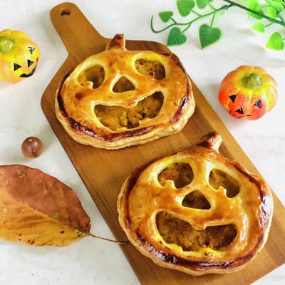 パンプキンパイ 笑うオバケのパンプキンパイ【レシピ付き】 | ♪♪maron♪♪の