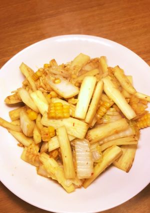 マコモダケと白菜コーンのピリ辛炒め-レシピのメイン写真