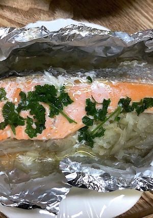 鮭と千切りじゃがいものバターワイン蒸し☆-レシピのメイン写真