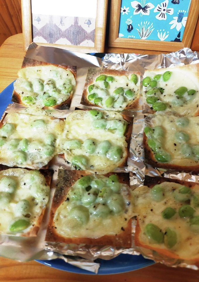 簡単つまみ！焼売皮で パリパリ枝豆チーズ by pucupucu 【クックパッド】 簡単おいしいみんなのレシピが392万品