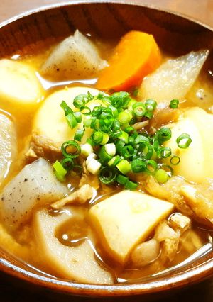 豚汁　豆腐白玉・梅干し・ヒハツ・発酵玉葱-レシピのメイン写真