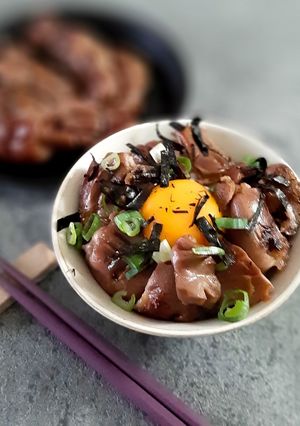 牛タンみたい？！【とりたん】の砂肝丼-レシピのメイン写真