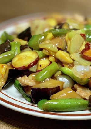 産直野菜で甘酢あんかけ（唐辛子入り）　-レシピのメイン写真
