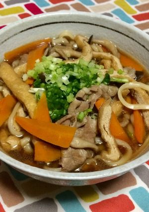 超簡単☆甘辛煮込み肉きつねうどん♪♪♪-レシピのメイン写真
