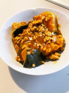 カボチャと豚ひき肉のあんかけ-レシピのメイン写真