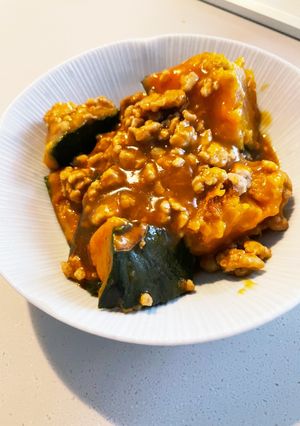 カボチャと豚ひき肉のあんかけ-レシピのメイン写真