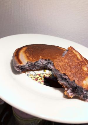 簡単ハロウィン！紫芋ホットケーキ！-レシピのメイン写真
