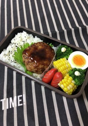 男子高校生弁当9／13ハンバーグ-レシピのメイン写真