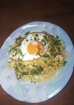 目玉焼きスパゲッティ-レシピのメイン写真
