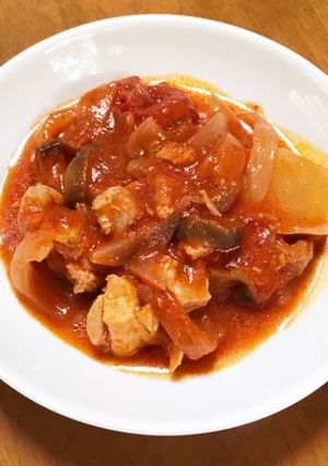 鶏もも肉と野菜のトマト煮込み-レシピのメイン写真