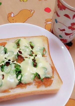 簡単☆なめ茸とねぎのチーズトースト-レシピのメイン写真