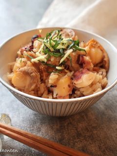 たこと帆立の炊き込みご飯-レシピのメイン写真