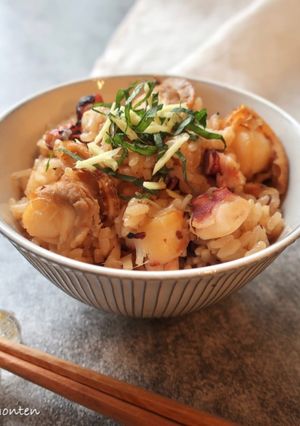 たこと帆立の炊き込みご飯-レシピのメイン写真