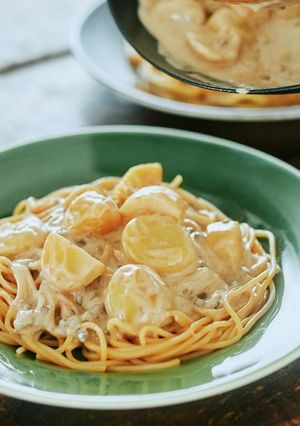 栗ときのこのベジクリームソースパスタ-レシピのメイン写真