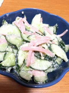 簡単!きゅうりとハムの粉チーズ和え-レシピのメイン写真