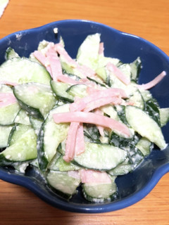 簡単!きゅうりとハムの粉チーズ和え-レシピのメイン写真