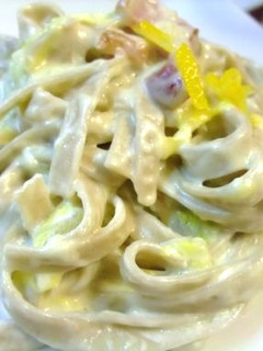 白菜とベーコンのそばパスタ 柚子クリーム-レシピのメイン写真