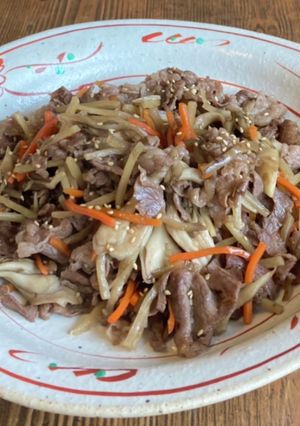 【業務スーパー】牛肉と舞茸のきんぴら炒め-レシピのメイン写真