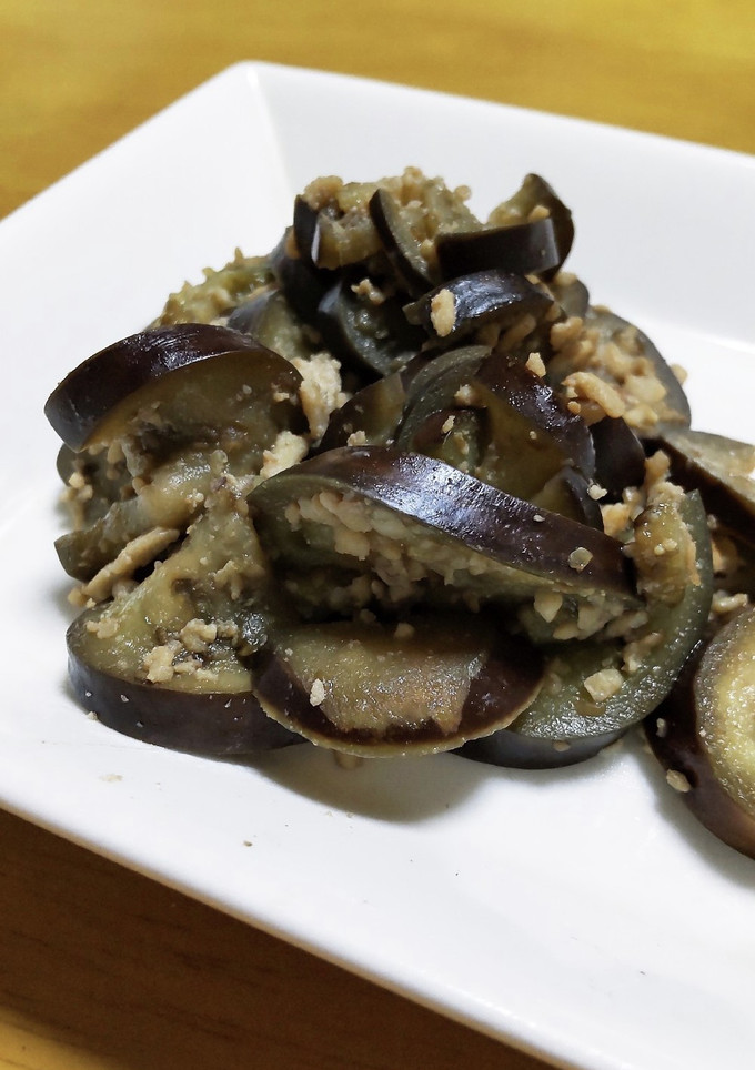鶏そぼろと茄子の塩炒め-レシピのメイン写真