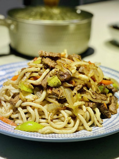 ちょっと贅沢な焼きうどん&ビーフステーキ-レシピのメイン写真