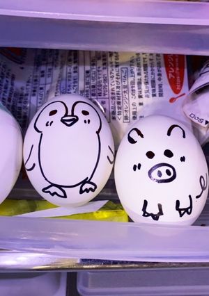 冷蔵庫の可愛い？茹で卵たち-レシピのメイン写真