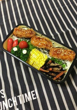 男子高校生弁当10/14イカ天ぷら弁当-レシピのメイン写真