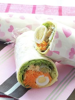 チキンささみと三種豆のラップサンド-レシピのメイン写真