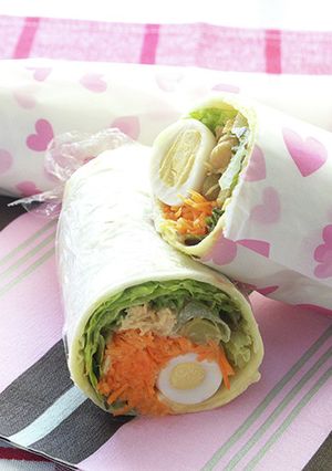 チキンささみと三種豆のラップサンド-レシピのメイン写真