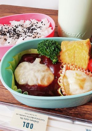 我が家のお弁当☆ハンバーグ弁当♪-レシピのメイン写真