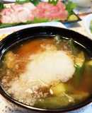とろ～り☆長芋とオクラと豆腐の味噌汁