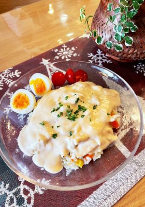 レンジと炊飯器で♡チキンのクリームライス-レシピのメイン写真