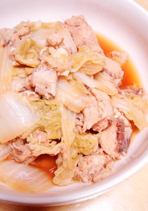 あっさり醤油だけ!白菜と鮭缶の炊いたん-レシピのメイン写真
