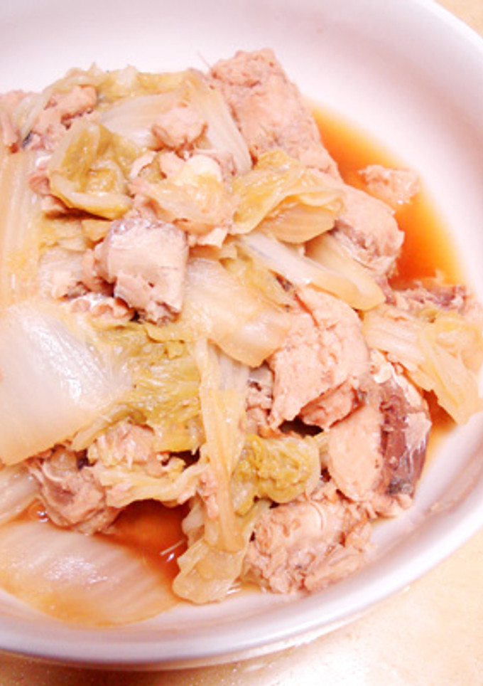 あっさり醤油だけ！白菜と鮭缶の炊いたん-レシピのメイン写真